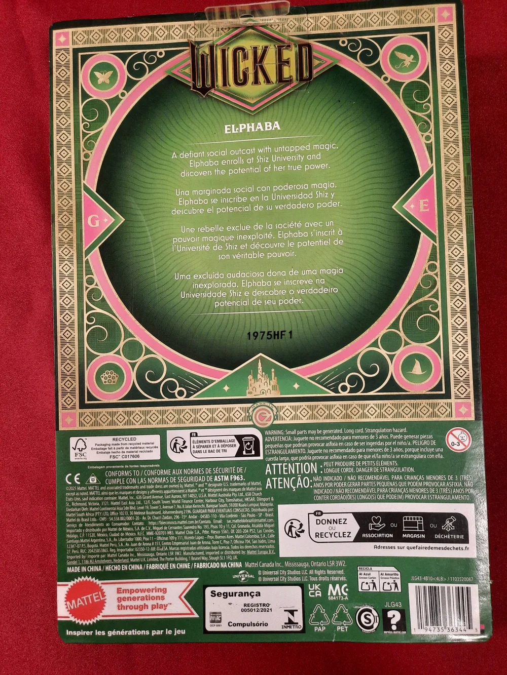 Wicked Elphaba Collectible Witch Doll with Accessories NIB